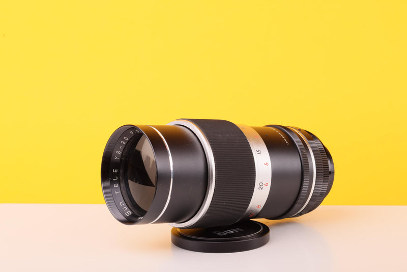 Sun Tele YS-20 200mm f/3.9 Manual Focus Telephoto Lens with Case M42 Mount