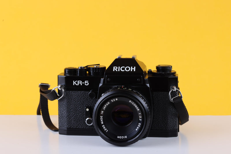 Ricoh KR-5 35mm Film Camera with Rico Riconar 55mm f2.2 Lens