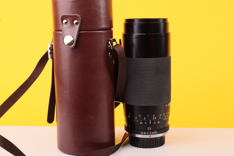 Exakta MC Macro 75–300mm f/4.5–5.6 Manual Focus Zoom Lens with Case PK Mount