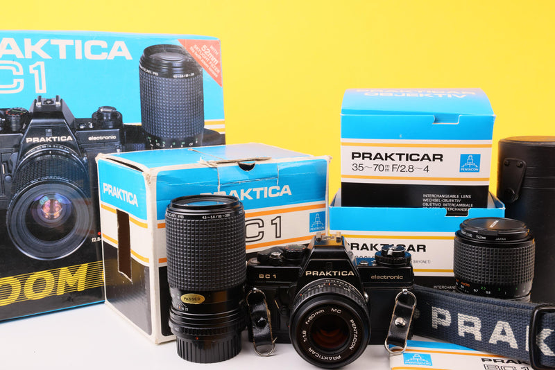 Praktica BC1 Electronic 35mm SLR Film Camera & Lens Kit - boxed