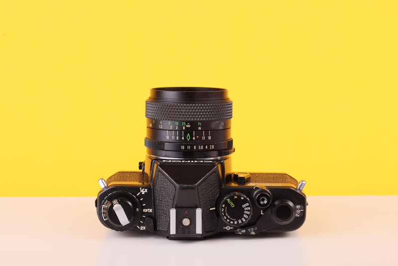 Chinon CE-3 Memotron 35mm SLR Film Camera with Chinon 28mm f/2.8 Len