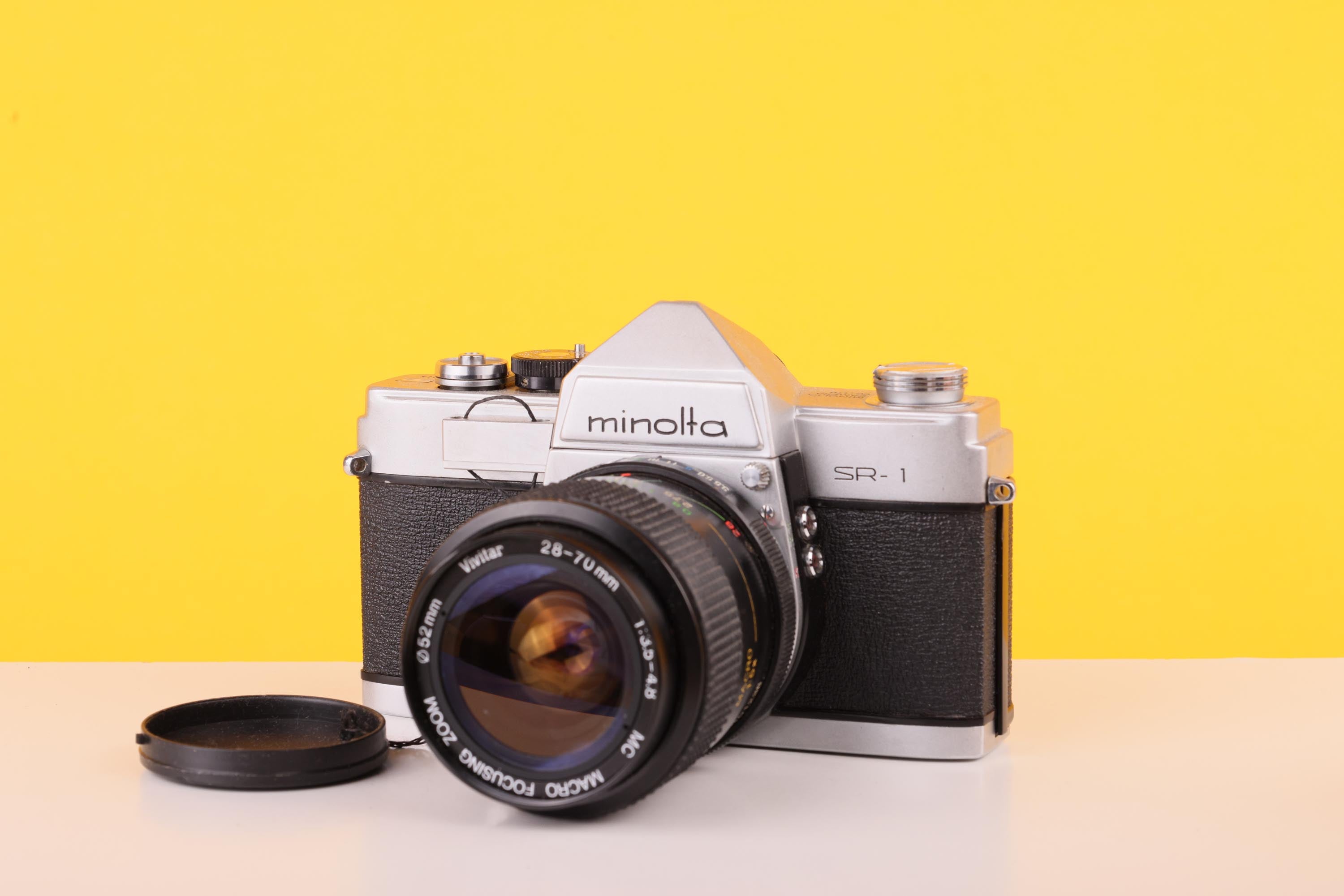 Minolta SR-1 35mm SLR Film Camera with Vivitar 28-70mm Macro Zoom