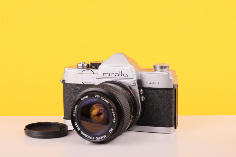 Minolta SR-1 35mm SLR Film Camera with Vivitar 28-70mm Macro Zoom Lens