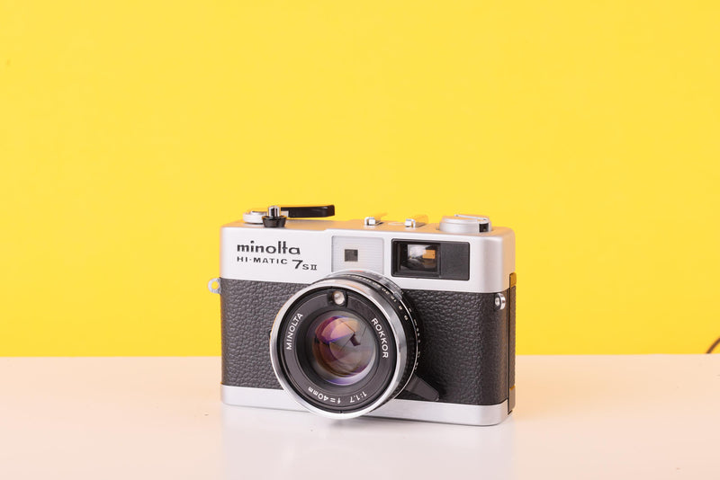 Minolta Hi-Matic 7sII 35mm Rangefinder Film Camera with 40mm f/1.7 Rokkor Lens & Case