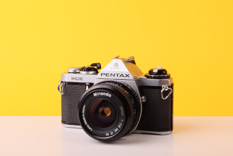 Pentax ME 35mm SLR Film Camera + Miranda 28mm f/2.8 Lens