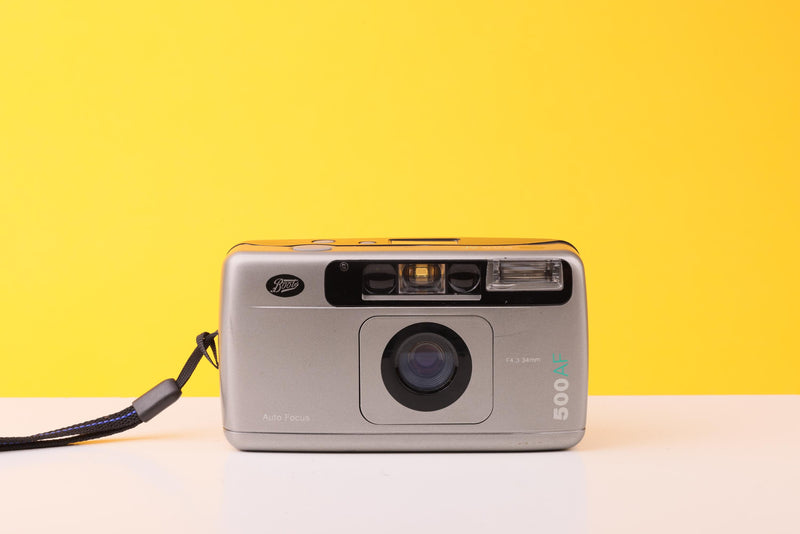 Boots 500 AF 35mm Point And Shoot Film Camera with case