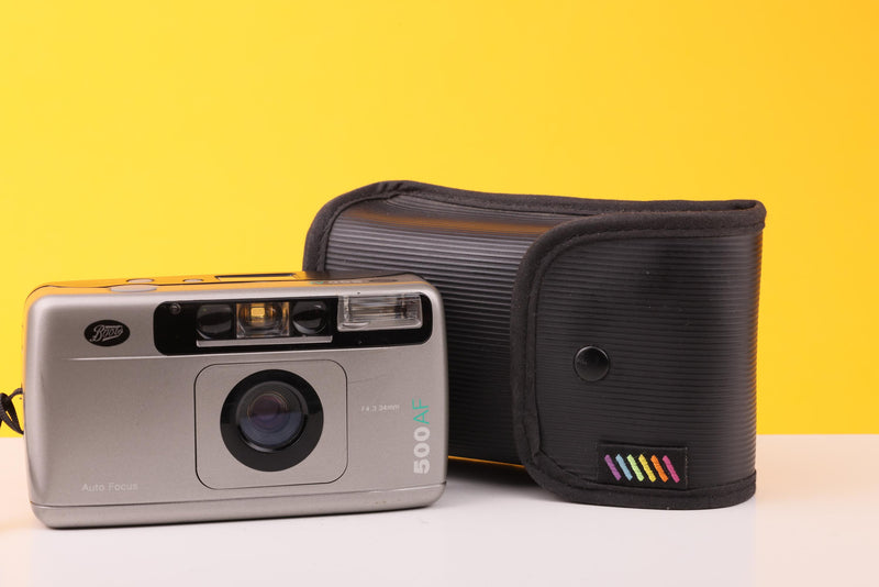 Boots 500 AF 35mm Point And Shoot Film Camera with case