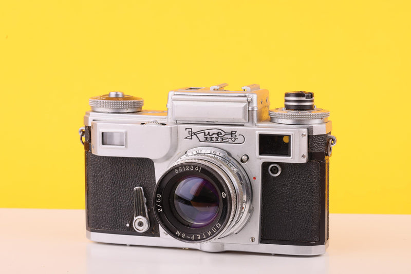 Kiev 4 Rangefinder 35mm Film Camera + Jupiter-8M 50mm f/2 Lens