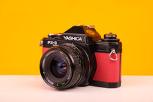 Load image into Gallery viewer, Yashica FX-D 35mm Film Camera with Super Paragon f2.8 28mm Prime Lens in Red
