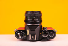 Load image into Gallery viewer, Yashica FX-D 35mm Film Camera with Super Paragon f2.8 28mm Prime Lens in Red
