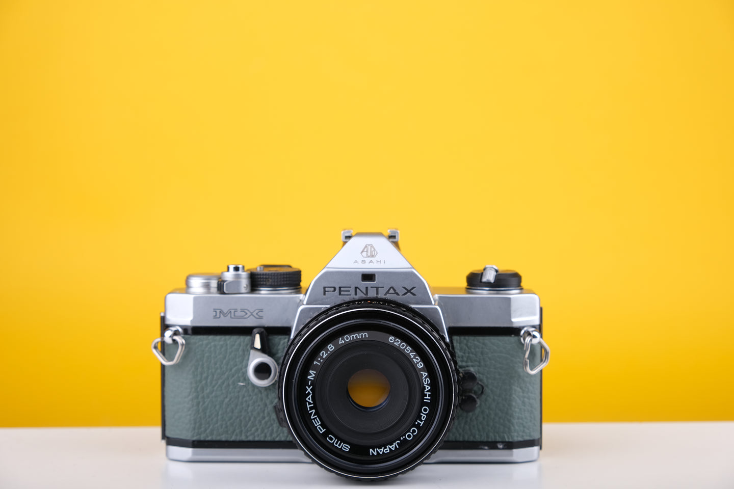 Pentax MX 35mm SLR Film Camera with 40mm f2.8 Lens and New Grey Leather