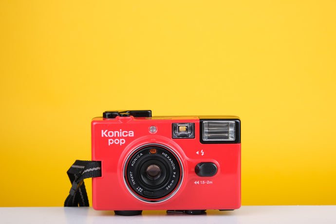 Konica Pop Red 35mm Point and Shoot Film Camera