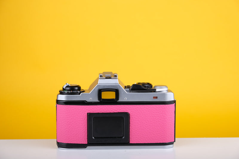 Pentax ME Super 35mm SLR Film Camera with SMC Pentax-M 50mm f1.7 Lens Pink