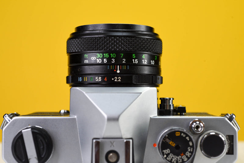 Fujica ST605 35mm Film Camera with Fujinon 55mm f/2.2 Lens and Case