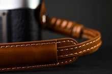 Load image into Gallery viewer, Vegan Brown Leather Camera Wrist Strap
