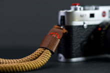 Load image into Gallery viewer, Camera Wrist Strap Nylon Rope Beige with Red Stitch
