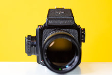 Load image into Gallery viewer, Mamiya M645J 120 Medium Format Film Camera with Mamiya Sekor 210mm f/4 Lens
