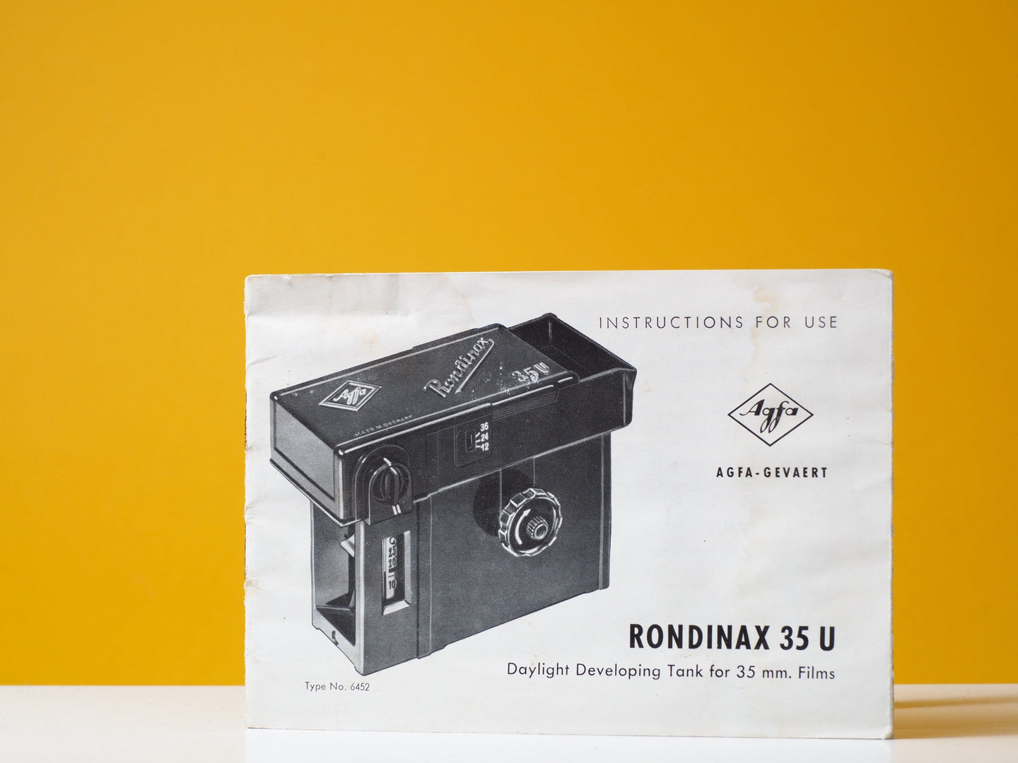 Agfa Rondinax 35 U Insctructions